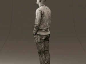 man in black jersey eagles 0553 3D Model