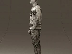 man in black jersey eagles 0553 3D Model