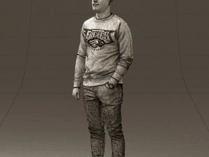 man in black jersey eagles 0553 3D Model
