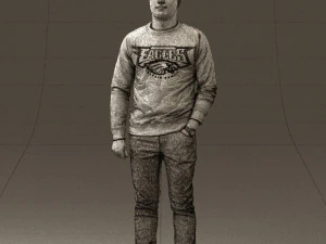 man in black jersey eagles 0553 3D Model