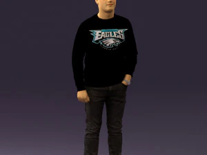 穿黑色球衣的男子鹰队 0553 3D 打印准备就绪 3D 打印模型