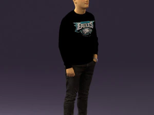 man in black jersey eagles 0553 3d print ready 3D Print Model