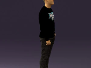 man in black jersey eagles 0553 3d print ready 3D Print Model