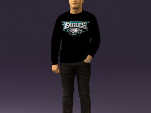 man in black jersey eagles 0553 3d print ready 3Dプリントモデル
