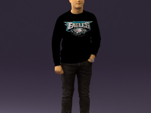man in black jersey eagles 0553 3d print ready 3Dプリントモデル