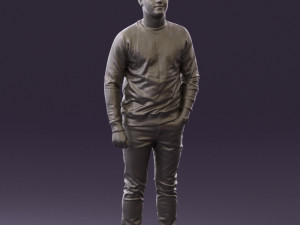 man in black jersey eagles 0553 3d print ready 3Dプリントモデル
