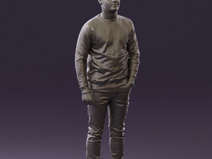 man in black jersey eagles 0553 3d print ready 3Dプリントモデル