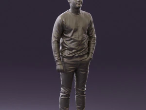 man in black jersey eagles 0553 3d print ready 3D Print Model