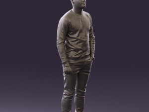 man in black jersey eagles 0553 3d print ready 3Dプリントモデル