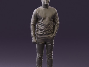 man in black jersey eagles 0553 3d print ready 3Dプリントモデル