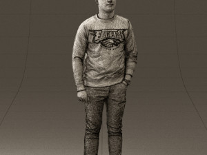 man in black jersey eagles 0553 3d print ready 3Dプリントモデル