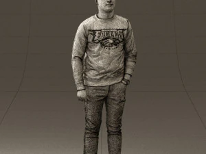 man in black jersey eagles 0553 3d print ready 3D Print Model