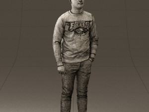 man in black jersey eagles 0553 3d print ready 3Dプリントモデル