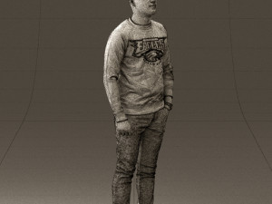 man in black jersey eagles 0553 3d print ready 3Dプリントモデル
