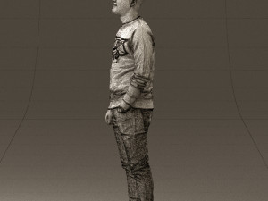 man in black jersey eagles 0553 3d print ready 3Dプリントモデル