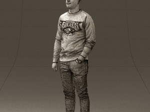 man in black jersey eagles 0553 3d print ready 3Dプリントモデル