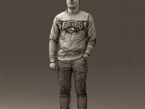 man in black jersey eagles 0553 3d print ready 3Dプリントモデル