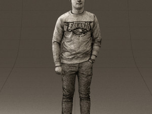 man in black jersey eagles 0553 3d print ready 3Dプリントモデル