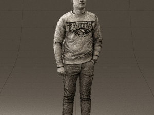man in black jersey eagles 0553 3d print ready 3Dプリントモデル