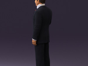 man in dark blue suit bottle smile 0552 3D Model