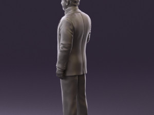 man in dark blue suit bottle smile 0552 3D Model