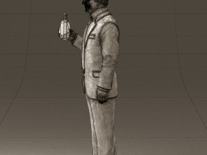 man in dark blue suit bottle smile 0552 3d print ready Modello di stampa 3D