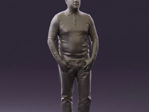 man in blue colored polo 0551 3D Model