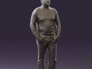 man in blue colored polo 0551 3D Model