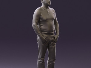 man in blue colored polo 0551 3D Model