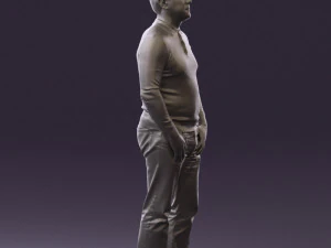 man in blue colored polo 0551 3D Model