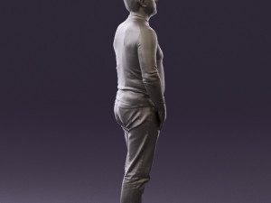 man in blue colored polo 0551 3D Model
