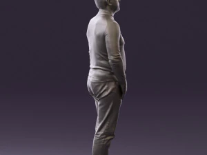 man in blue colored polo 0551 3D Model