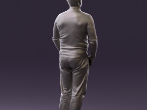 man in blue colored polo 0551 3D Model