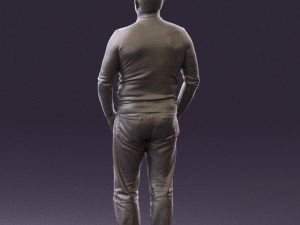 man in blue colored polo 0551 3D Model
