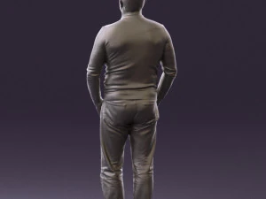 man in blue colored polo 0551 3D Model