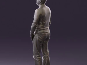 man in blue colored polo 0551 3D Model