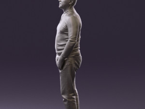 man in blue colored polo 0551 3D Model