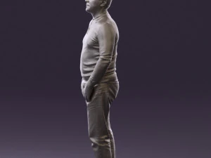 man in blue colored polo 0551 3D Model