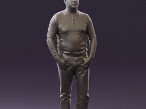 man in blue colored polo 0551 3D Model