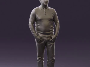 man in blue colored polo 0551 3D Model