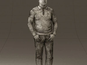 man in blue colored polo 0551 3D Model