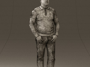 man in blue colored polo 0551 3D Model
