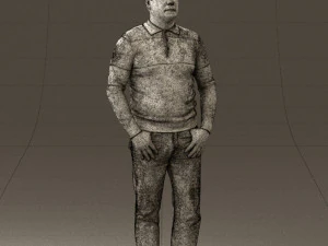 man in blue colored polo 0551 3D Model