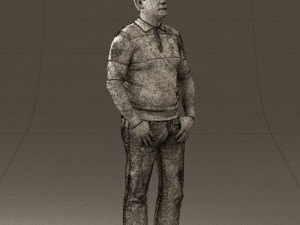 man in blue colored polo 0551 3D Model