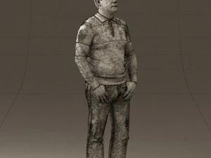 man in blue colored polo 0551 3D Model