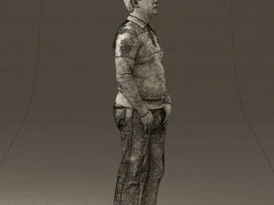 man in blue colored polo 0551 3D Model