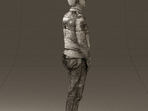 man in blue colored polo 0551 3D Model
