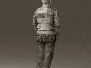 man in blue colored polo 0551 3D Model