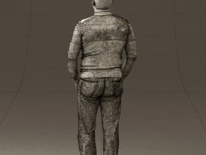 man in blue colored polo 0551 3D Model