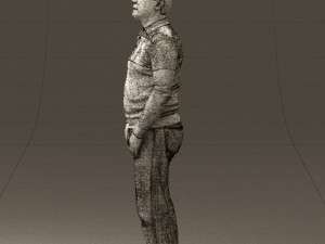 man in blue colored polo 0551 3D Model